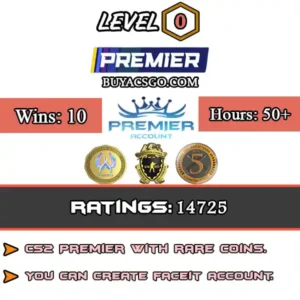CS2 Premier Ratings 14725 [LB + 5 YR Coin + CS:GO Badge]
