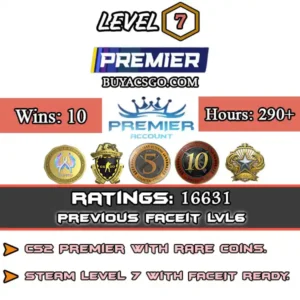 CS2 Premier Account [Ratings: 16,631 | 2018 Service Medal | 5 +10 Year Coins, LB, CSGO Badge]