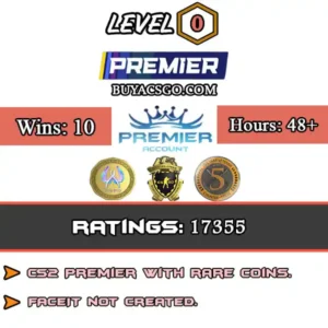 CS2 Premier Ratings: 17355 [5yr Coin + Loyalty Badge + CSGO Badge]