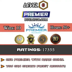 CS2 Premier 17355 [5yr Coin + 10 Yr Coin + Loyalty Badge + CSGO Badge]